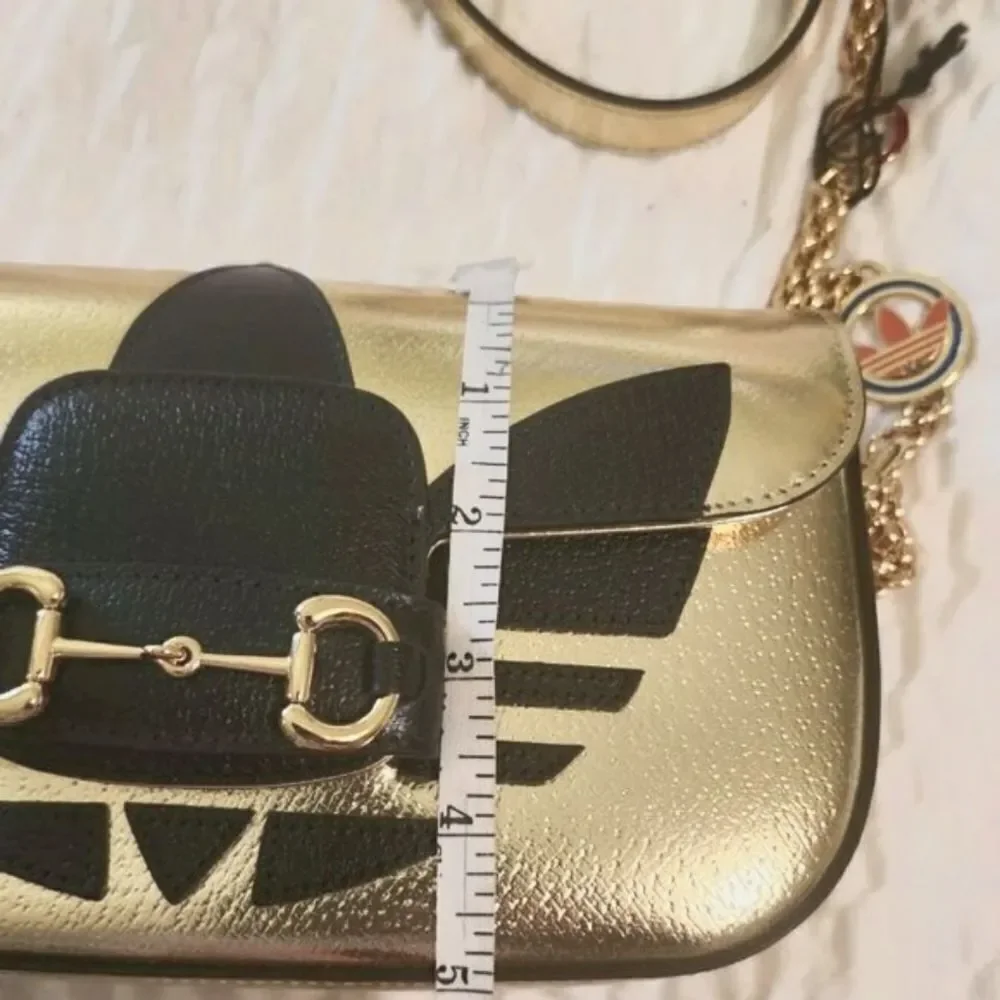 BNIB Ltd.Ed. GUCCI x ADIDAS Gold Metallic Leather Handbag #722009520981 $4250